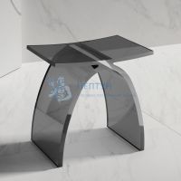 Стульчик для ванной прозрачный ABBER Kristall AT1739Onyx черный