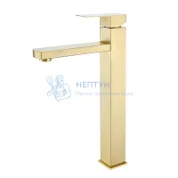 Смеситель Prohanss P30.15.03 для раковины высокий монолитный, золотой сатин