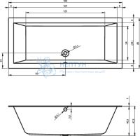 Акриловая ванна Riho Lugo 180x80 прямоугольная B133001105