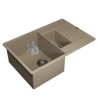 Кухонная мойка кварцевая Uperwood Quartz UPD-05-02, прямоугольная двухсекционная, бежевая