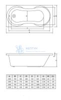 Акриловая ванна C-Bath Salus 140x70 прямоугольная CBQ006003