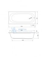 Акриловая ванна Cezares Piave 170x70 прямоугольная PIAVE-170-70-42-W37