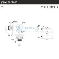 Встраиваемый смеситель для ванны Whitecross Y YSET03GLB (брашированное золото)