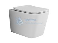 Подвесной безободковый унитаз с сиденьем микролифт Ceramicanova Cubic Белый CN1806