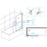 Шторка на ванну 100*150 RGW SC-02 Хром/Прозрачное/8 мм (Easy)