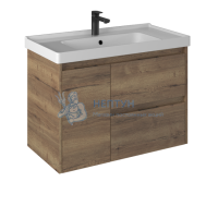 Тумба с умывальником Briz Берн 90 см Дуб Веллингтон табак 238 03-20090-15 00 ВЕЛ