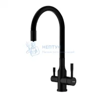 Смеситель Raglo R81.64.06 для кухни с подключением к фильтру излив гибкий поворотный, черный