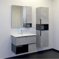 Тумба-умывальник Comforty Франкфурт-75 бетон светлый с раковиной 75E 00-00011080CF