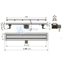 Душевой лоток AlcaPlast APZ13-DOUBLE9-750 Fit & Go