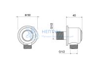 Шланговое подсоединение AQUATEK, полир. золото AQ2461PG КЛАССИК
