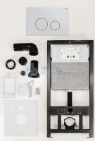 Комплект инсталляции NOVAFLOW с панелью смыва NOVA ORB 001 белый, глянцевый 19101051001 Рехау