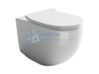 Приставной безободковый унитаз с сиденьем микролифт Ceramicanova Metropol Белый CN4004