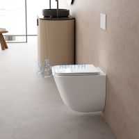 Унитаз Abber Rechteck AC1220TC подвесной белый, безободковый, смыв торнадо, с закрытым дном