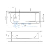 Каркас для ванны Am.Pm Gem W90A-170-070W-R