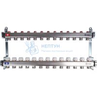 Коллекторная группа Stout для радиаторов без расходомеров на 13 контуров из нержавеющей стали