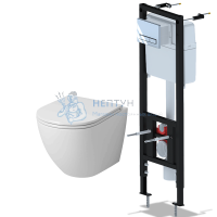 Комплект инсталляция АНИ Пласт WCP4141 + унитаз Grossman GR-4455SQ с сиденьем микролифт