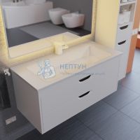 Тумба с раковиной для ванной подвесная Uperwood Modul 97х45х57 см, белая/графит